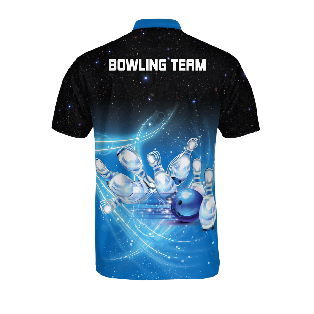 Custom Blue And Black Team Bowling Jerseys For Men, Custom Bowling Team Shirts BM0275