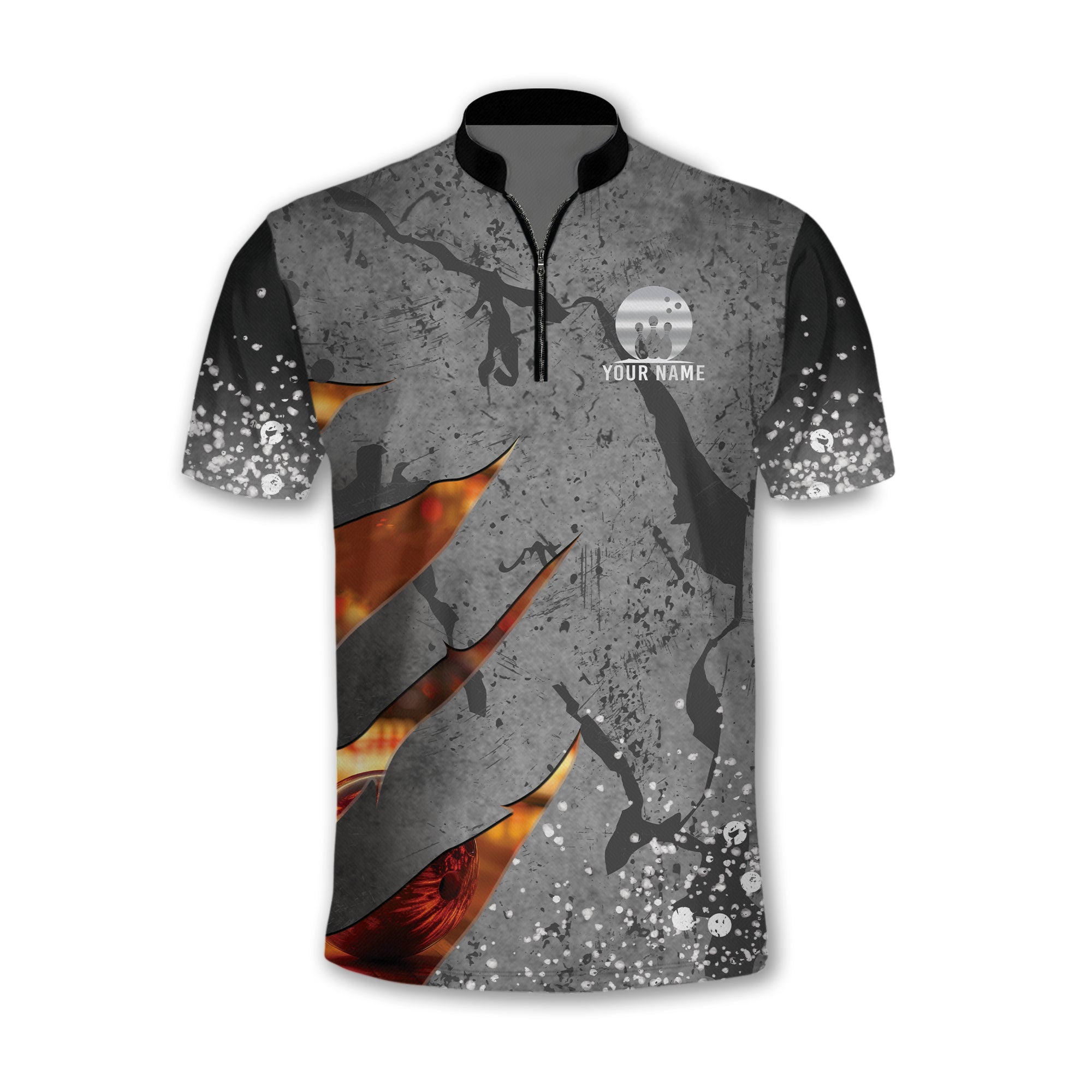 Custom Grey Team Bowling Jersey Shirt For Men, Custom Team Bowling Shirt BZ0023