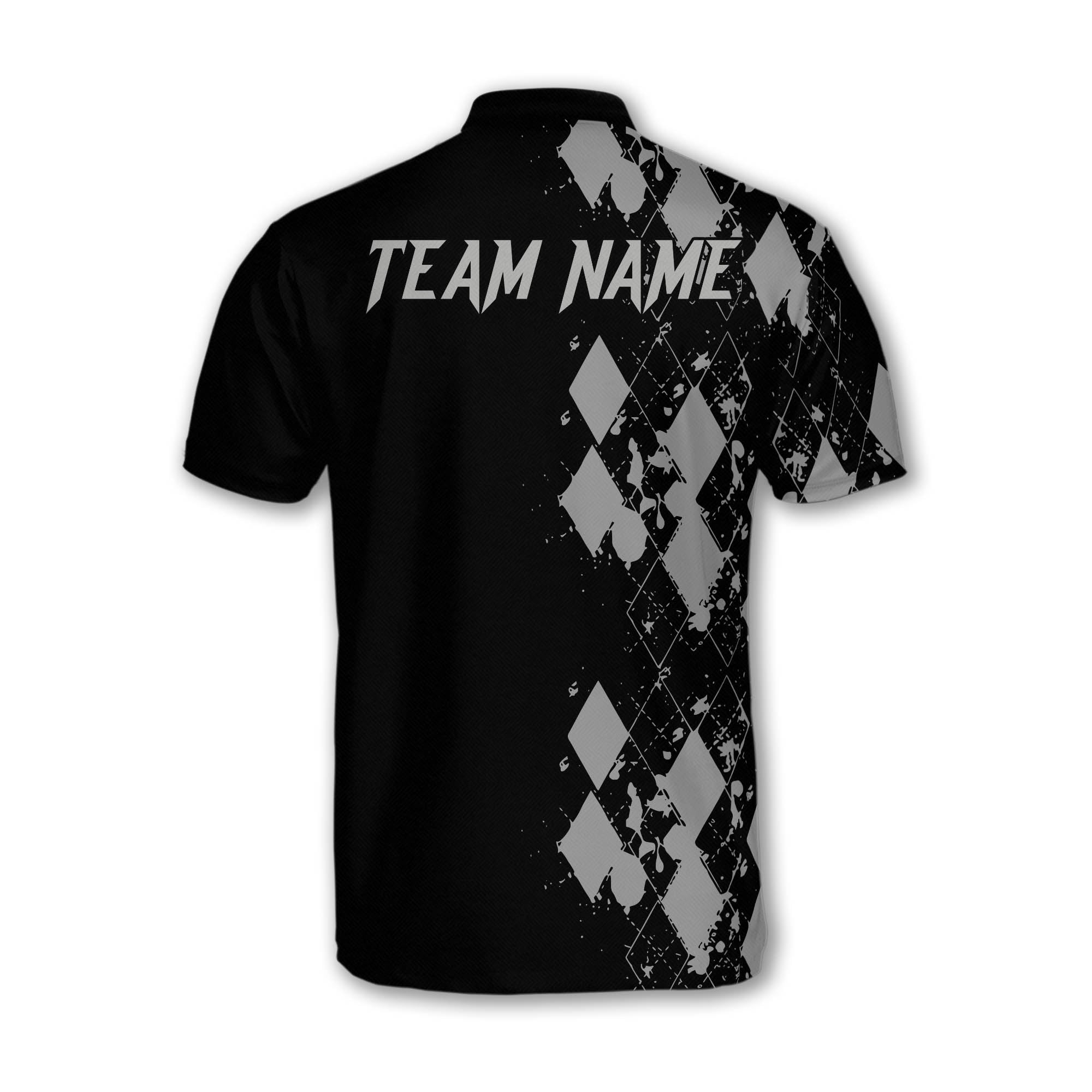 Custom Team Black Bowling Jerseys Shirt For Men, Custom Argyle Bowling Team Shirt BO0183