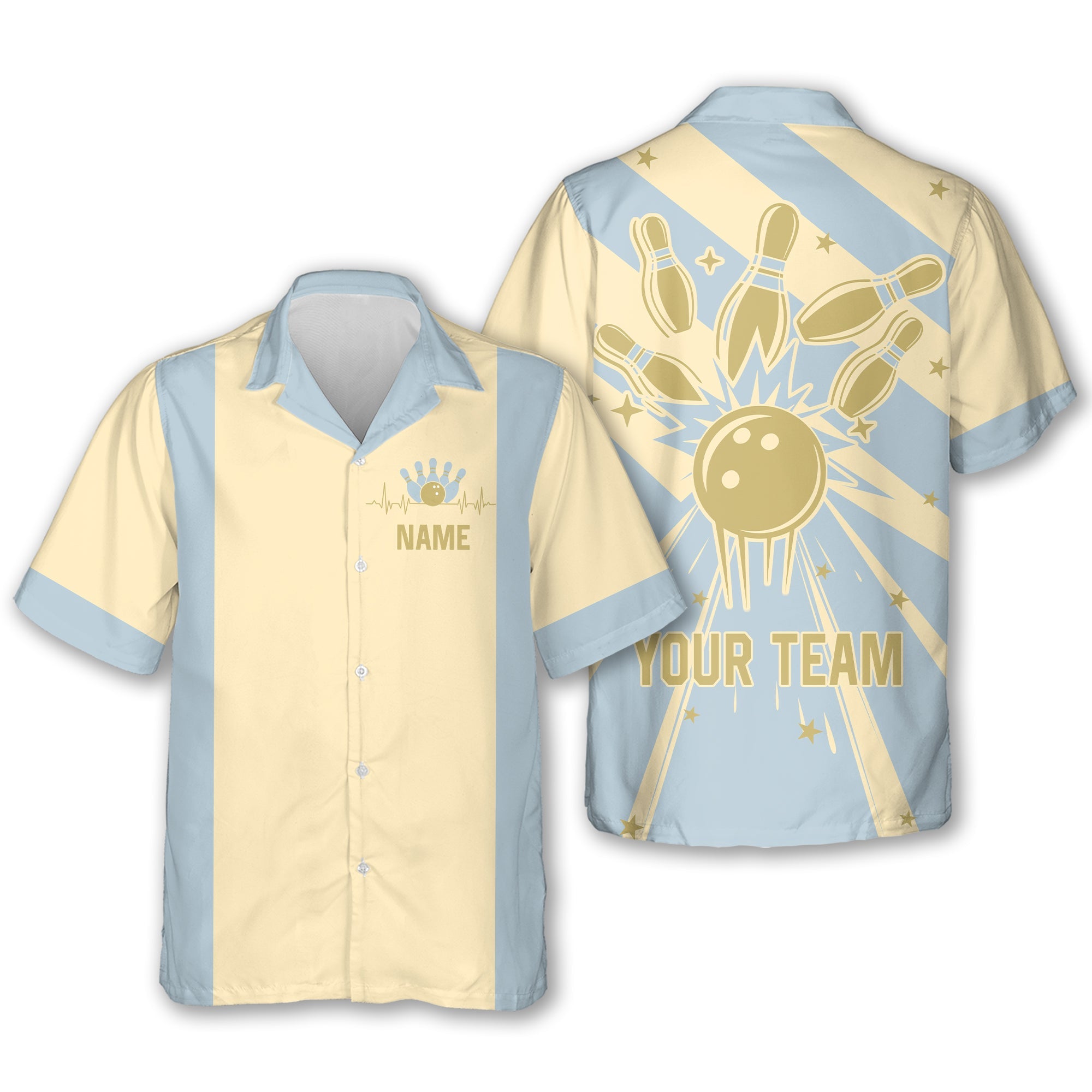 Custom Retro Bowling Hawaiian Shirts For Men And Women, Custom Bowling Team Shirts BE0053