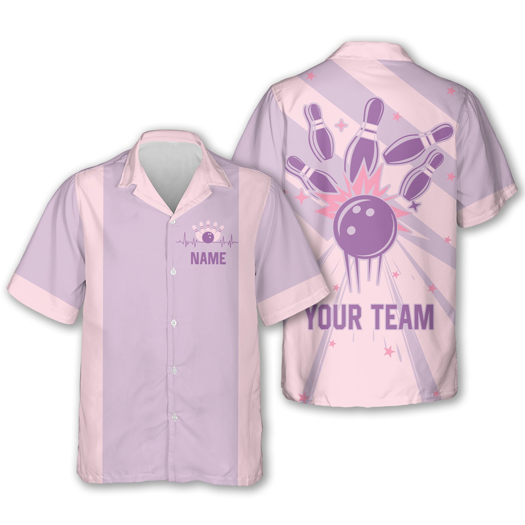 Custom Retro Bowling Hawaiian Shirts For Men And Women, Custom Bowling Team Shirts BE0053