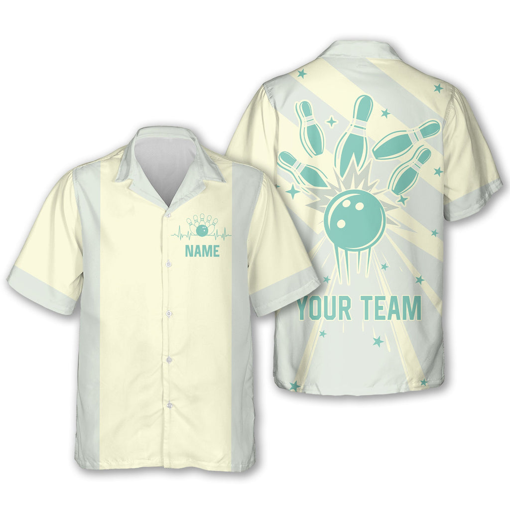 Custom Retro Bowling Hawaiian Shirts For Men And Women, Custom Bowling Team Shirts BE0053