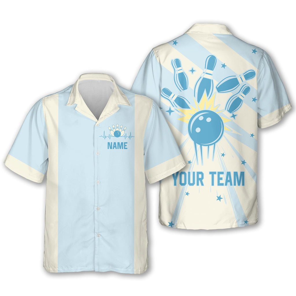 Custom Retro Bowling Hawaiian Shirts For Men And Women, Custom Bowling Team Shirts BE0053