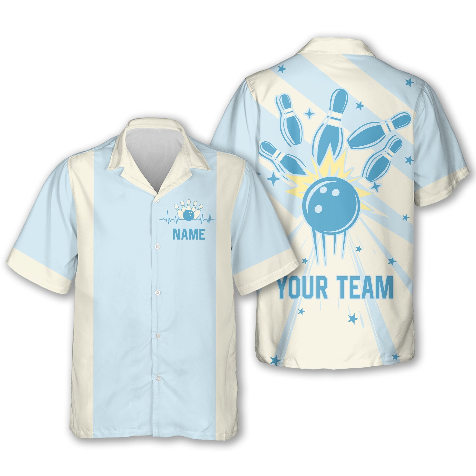 Custom Retro Bowling Hawaiian Shirts For Men And Women, Custom Bowling Team Shirts BE0053