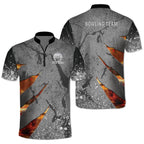Custom Grey Team Bowling Jersey Shirt For Men, Custom Team Bowling Shirt BZ0023