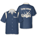 Custom Blue Bowling Hawaiian Shirts For Men, Custom Bowling Team Shirts BE0055