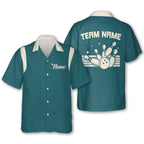 Custom Blue Bowling Hawaiian Shirts For Men, Custom Bowling Team Shirts BE0055