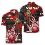 Custom Black And Blue Team Bowling Jersey Shirt, Custom Team Thunder Bowling Shirt BO0170