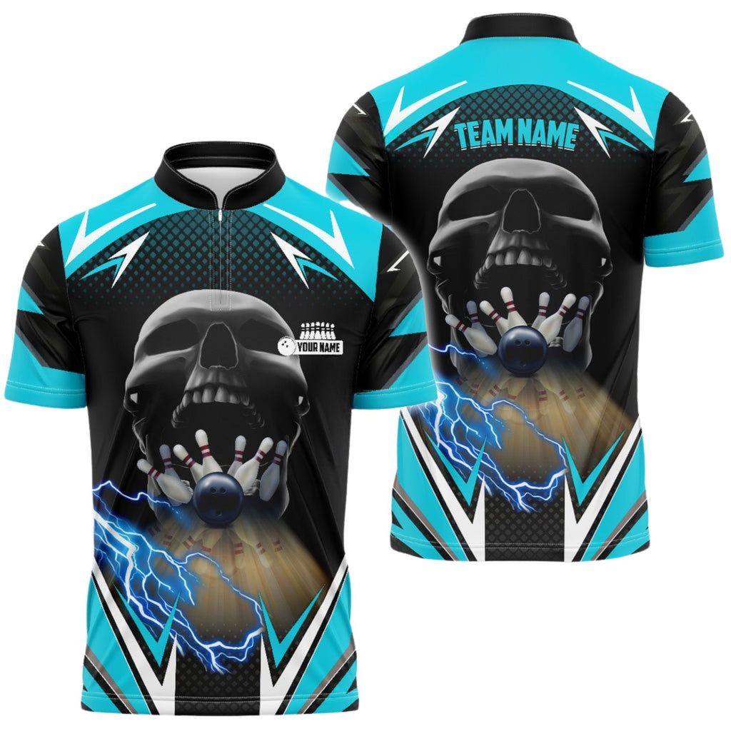 Custom Skull Bowling Jersey Shirt For Men, Custom Team Skull Bowling Shirt BO0018