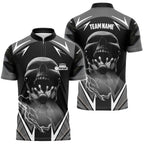 Custom Skull Bowling Jersey Shirt For Men, Custom Team Skull Bowling Shirt BO0018
