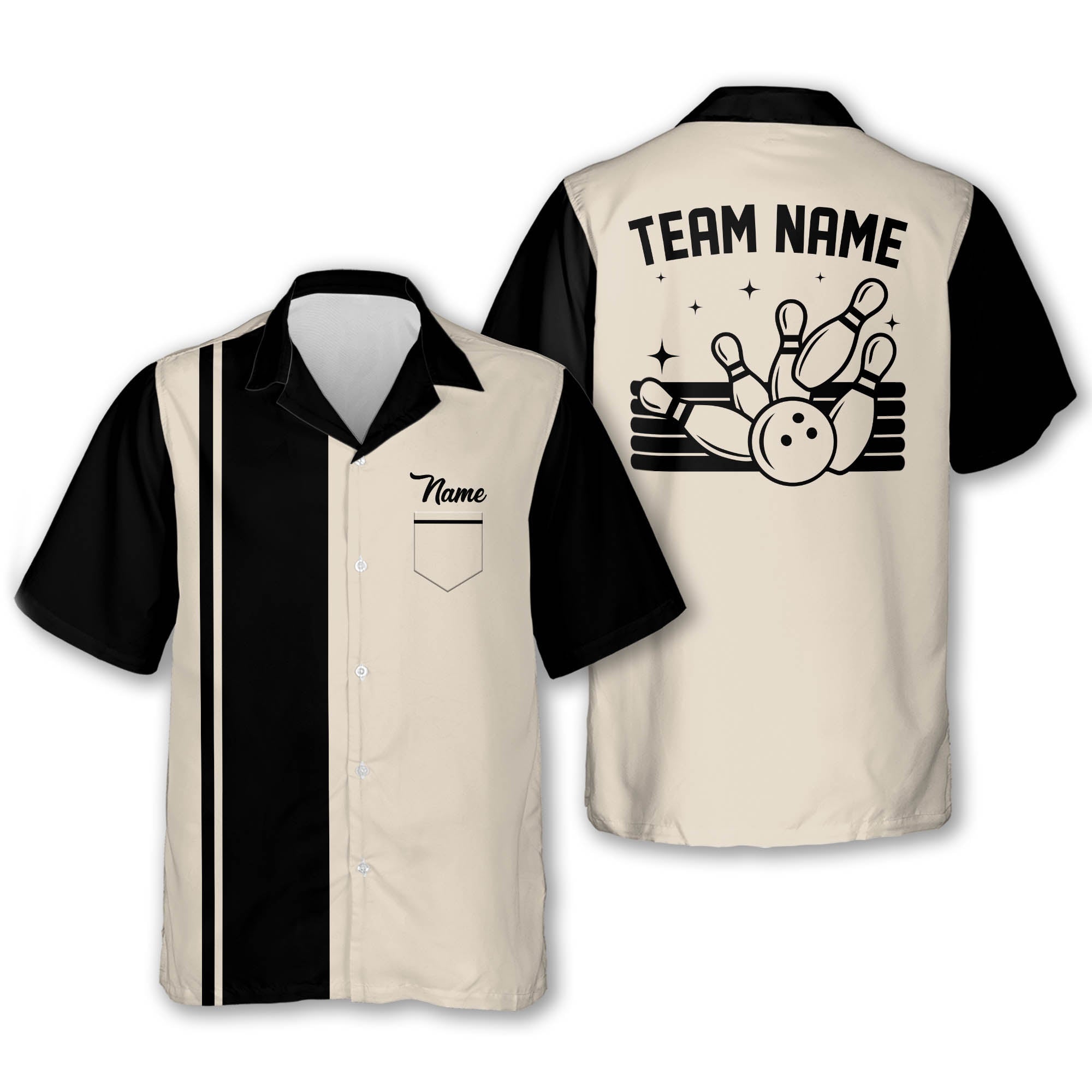 Custom Vintage Bowling Hawaiian Shirt For Men, Custom Team Vintage Blue Bowling Shirt BE0008