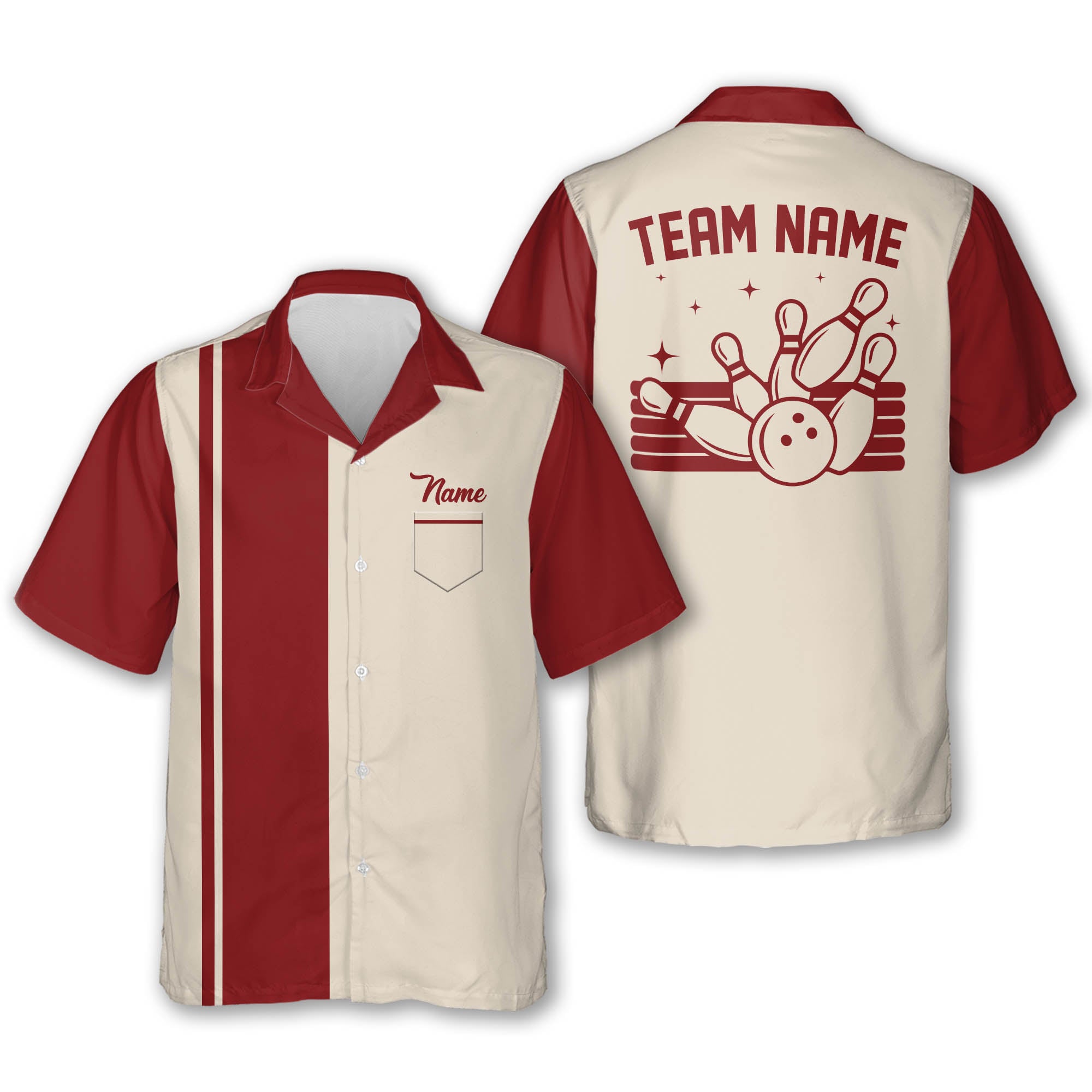 Custom Vintage Bowling Hawaiian Shirt For Men, Custom Team Vintage Blue Bowling Shirt BE0008