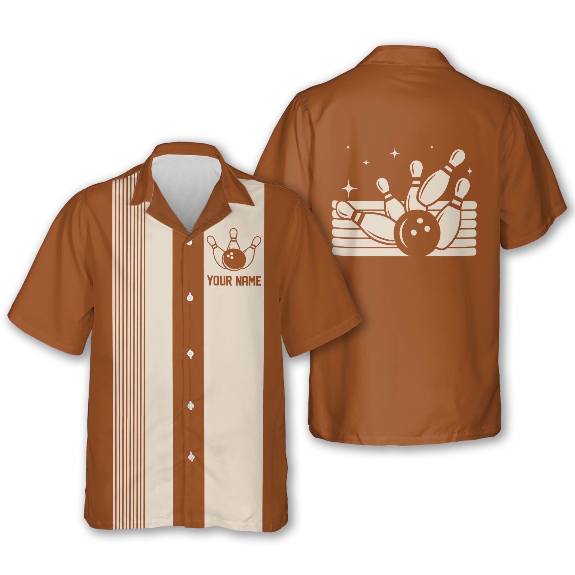 Custom Vintage Bowling Hawaiian Shirt For Men, Custom Team Vintage Bowling Shirt BE0012