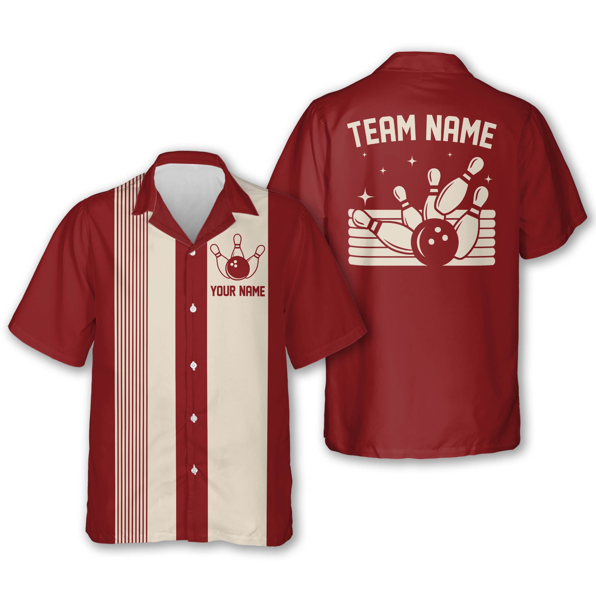 Custom Vintage Bowling Hawaiian Shirt For Men, Custom Team Vintage Bowling Shirt BE0012