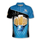 Custom Beer Bowling Polo Shirt For Men, Custom Beer Bowling Team Shirts BE0034