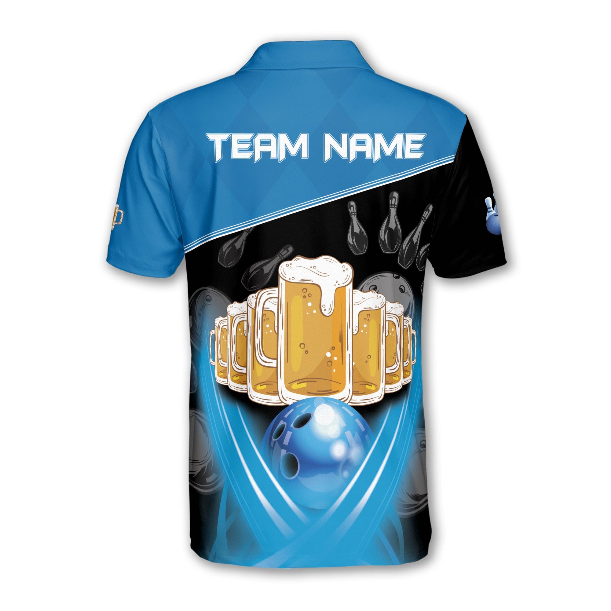 Custom Beer Bowling Polo Shirt For Men, Custom Beer Bowling Team Shirts BE0034