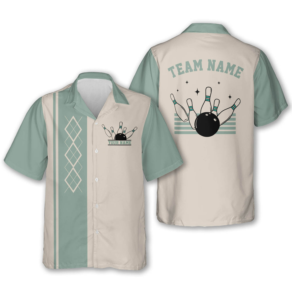 Custom Vintage Hawaiian Bowling Shirts Mens, Custom Vintage Bowling Team Shirts BE0064