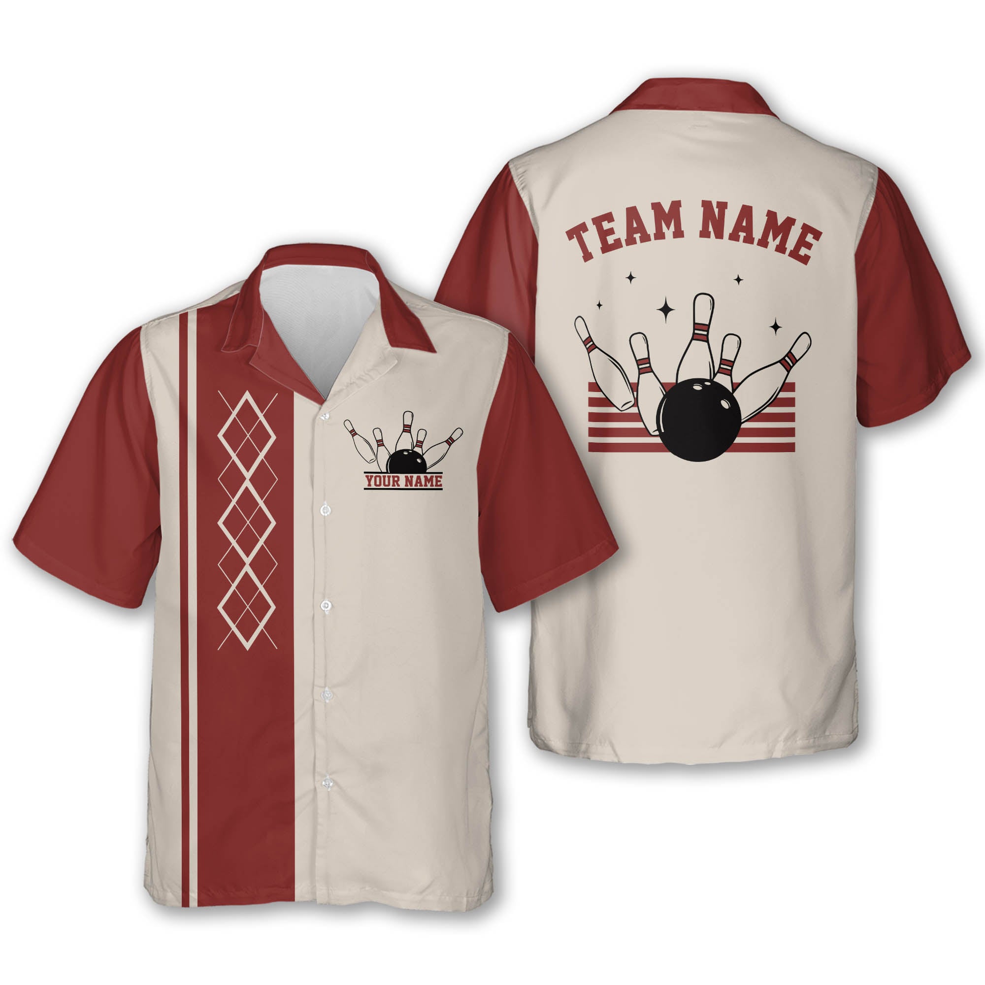 Custom Vintage Hawaiian Bowling Shirts Mens, Custom Vintage Bowling Team Shirts BE0064