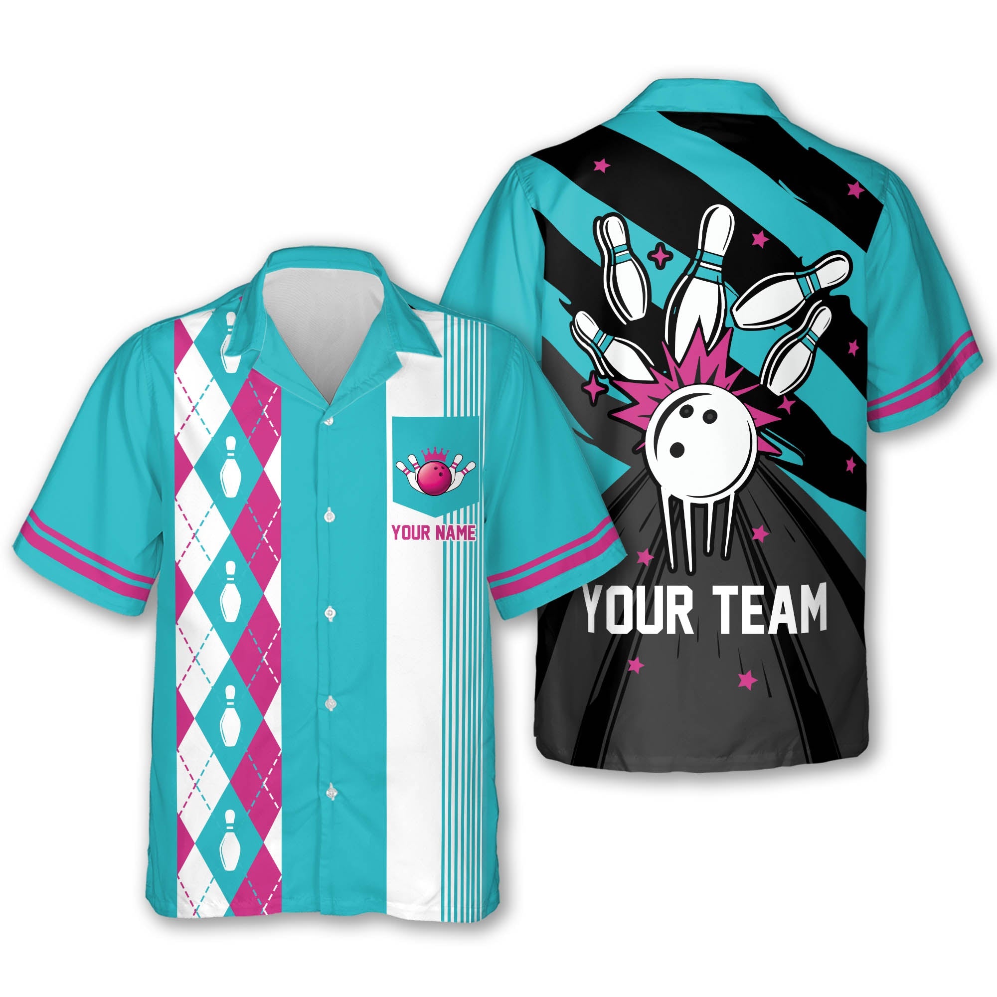 Custom Classic Lime Green Retro Bowling Hawaiian Shirts With Pockets Men, Custom Retro Bowling Team Shirts BE0069