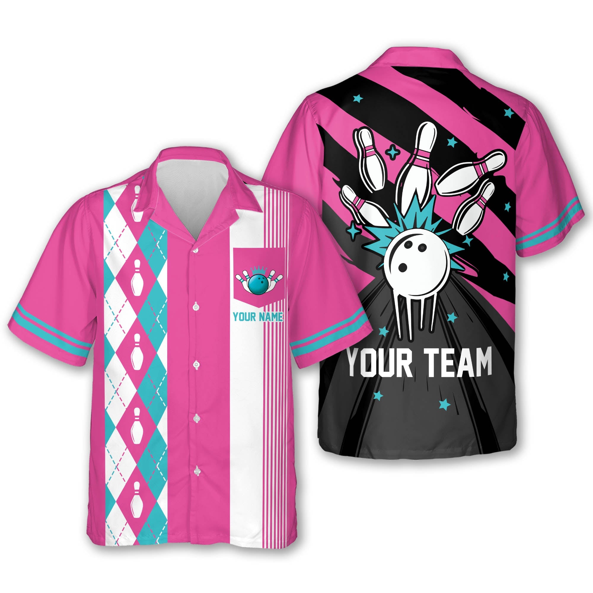 Custom Classic Lime Green Retro Bowling Hawaiian Shirts With Pockets Men, Custom Retro Bowling Team Shirts BE0069