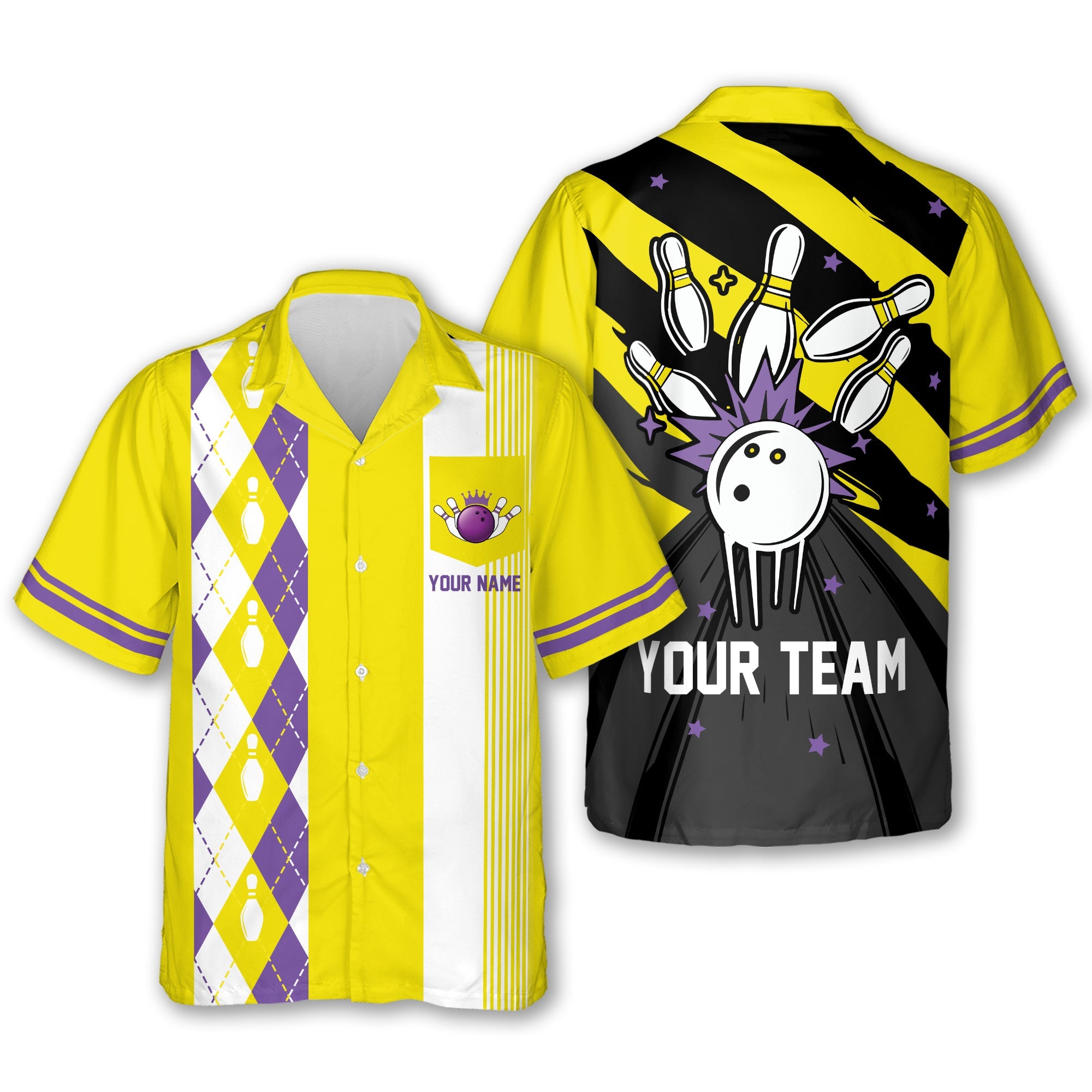 Custom Classic Lime Green Retro Bowling Hawaiian Shirts With Pockets Men, Custom Retro Bowling Team Shirts BE0069