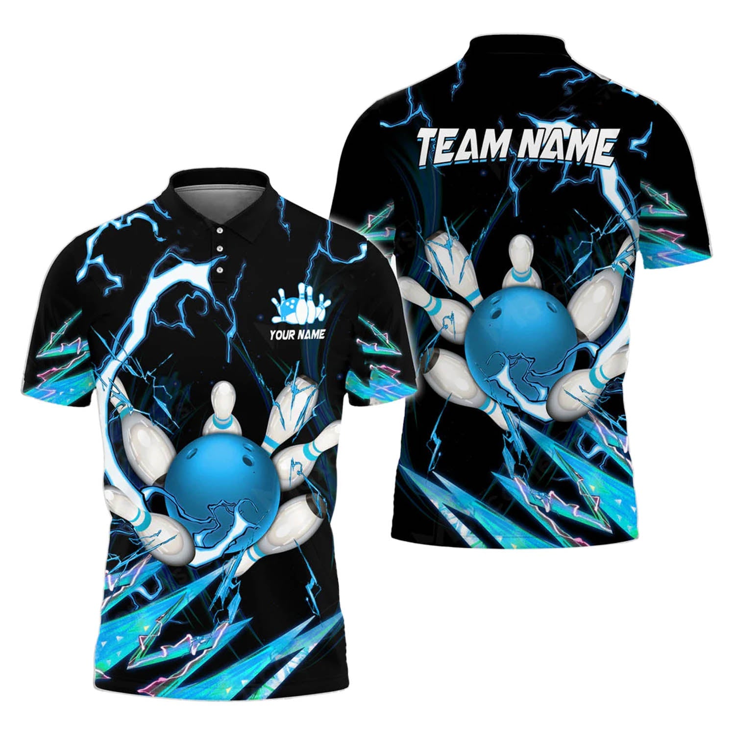 Custom Team Purple Bowling Polo Shirt For Men, Custom Bowling Shirt BO0096