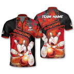 Custom Team Red Bowling Jerseys Shirt For Men, Custom Bowling Shirt BO0172