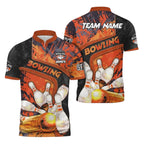 Custom Team Red Bowling Jerseys Shirt For Men, Custom Bowling Shirt BO0172