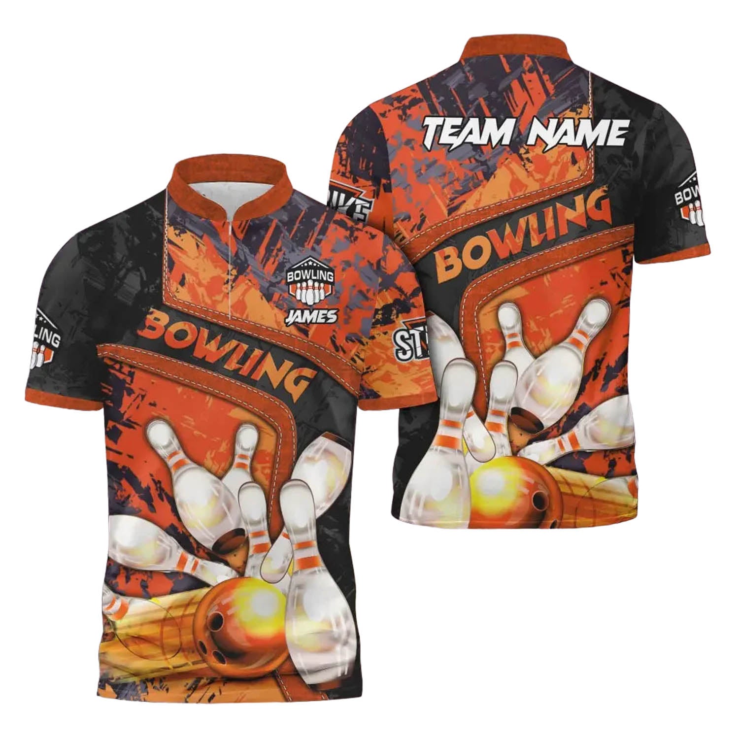 Custom Team Red Bowling Jerseys Shirt For Men, Custom Bowling Shirt BO0172