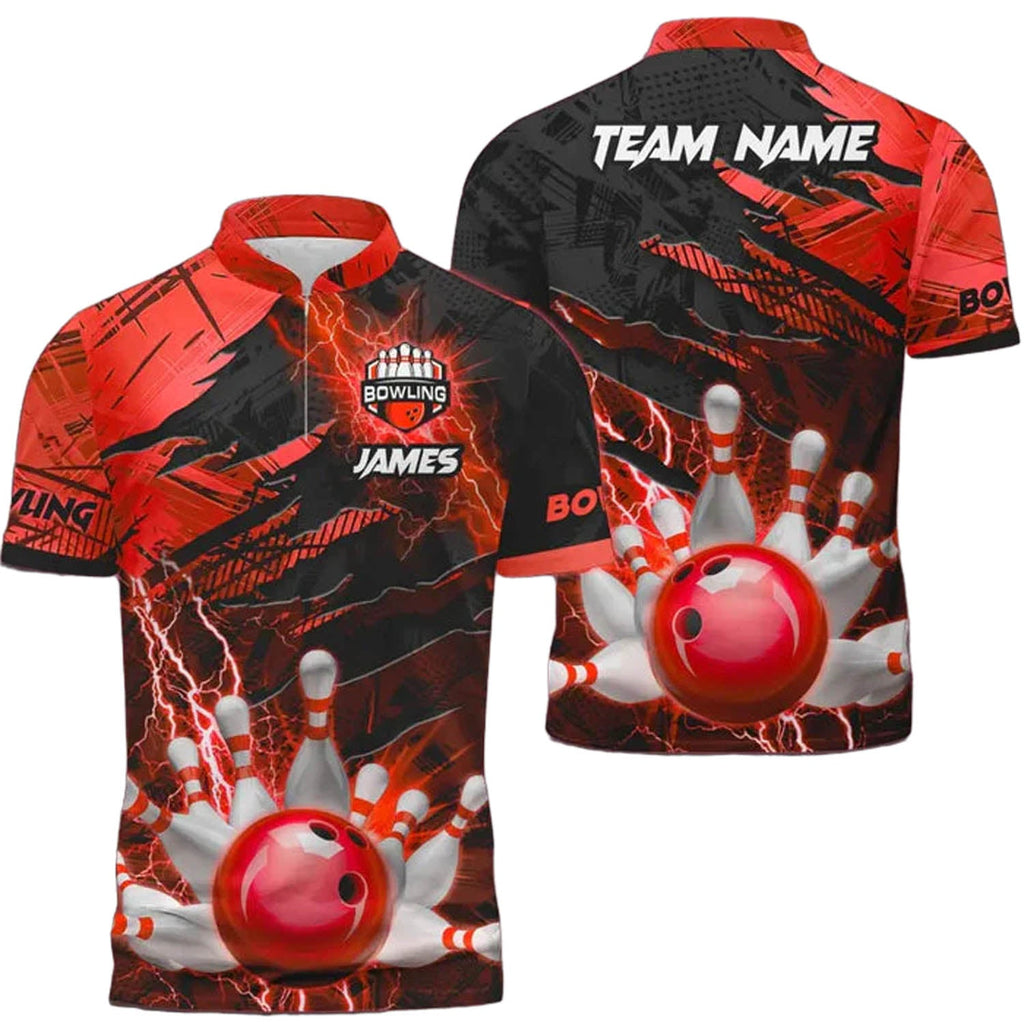Custom Team Blue Bowling Jersey Shirt, Custom Thunder Bowling Team Shirt BO0364