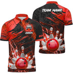 Custom Team Blue Bowling Jersey Shirt, Custom Thunder Bowling Team Shirt BO0364
