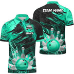 Custom Team Blue Bowling Jersey Shirt, Custom Thunder Bowling Team Shirt BO0364