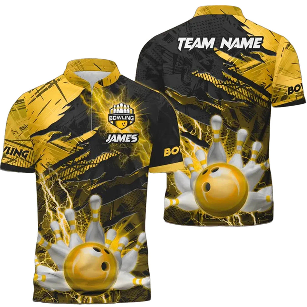 Custom Team Blue Bowling Jersey Shirt, Custom Thunder Bowling Team Shirt BO0364