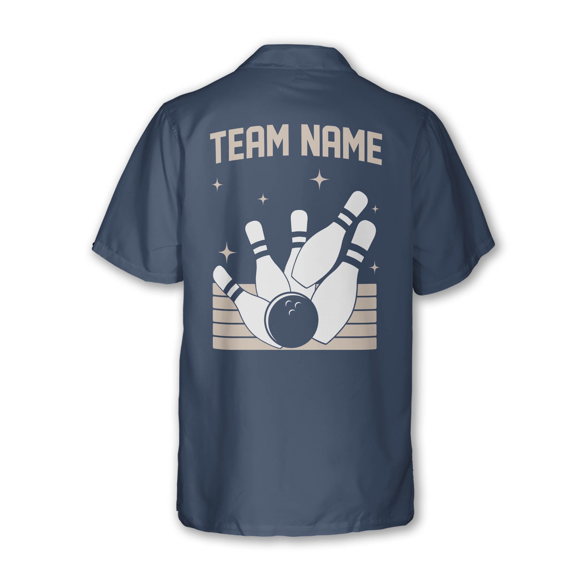Custom Blue Vintage Bowling Hawaiian Shirt For Men, Custom Vintage Bowling Team Shirts BZ0118