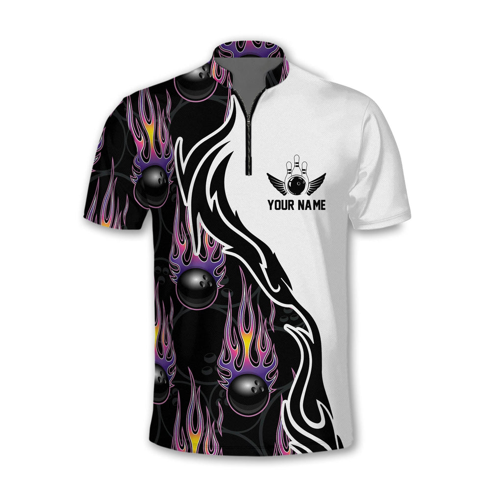 Custom Flame Ball Bowling Jersey Shirt For Men, Custom Flame Bowling Team Shirts BZ0130