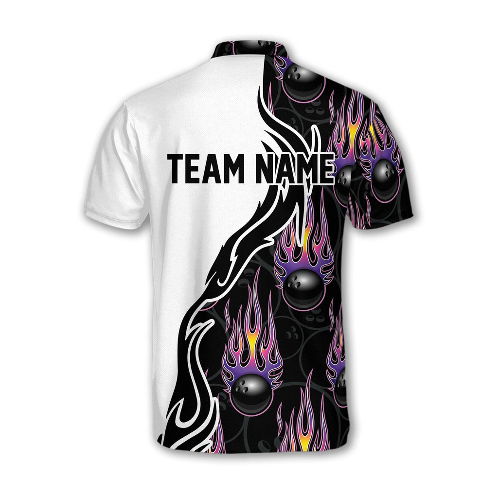 Custom Flame Ball Bowling Jersey Shirt For Men, Custom Flame Bowling Team Shirts BZ0130