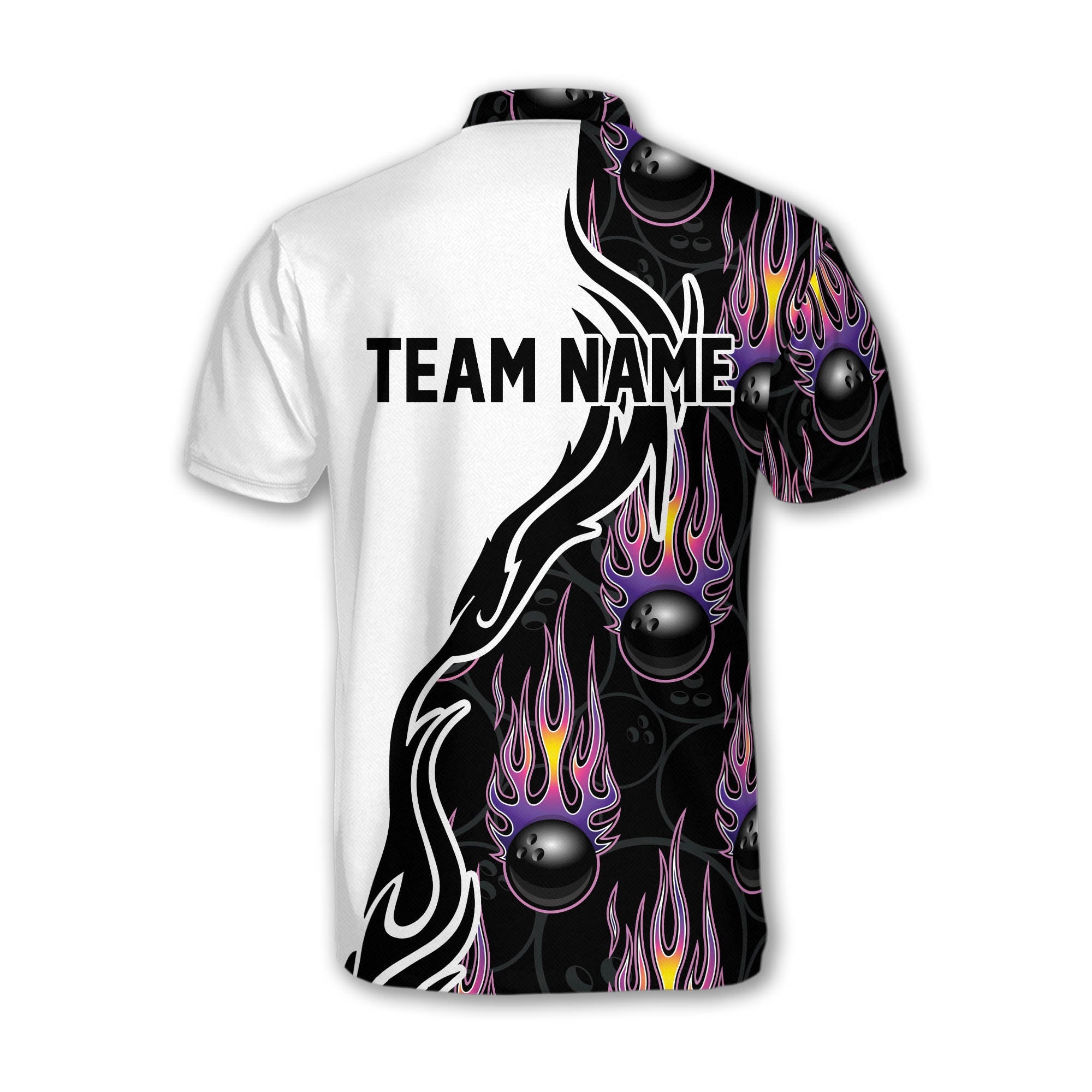 Custom Flame Ball Bowling Jersey Shirt For Men, Custom Flame Bowling Team Shirts BZ0130