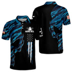 Custom Skull Bowling Polo Shirt For Men, Custom Camo Skull Bowling Shirt BZ0156