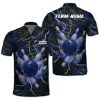 Custom Pink Team Bowling Jerseys Shirt For Men, Custom Thunder Bowling Team Shirts BZ0165