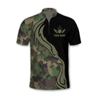 Custom Camo Bowling Jersey Shirt For Men, Custom Camouflage Bowling Team Shirts BZ0197