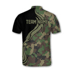 Custom Camo Bowling Jersey Shirt For Men, Custom Camouflage Bowling Team Shirts BZ0197