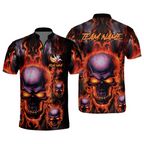 Custom Mens Skull Bowling Jersey Shirt, Custom Skull Bowling Team Shirts BZ0238