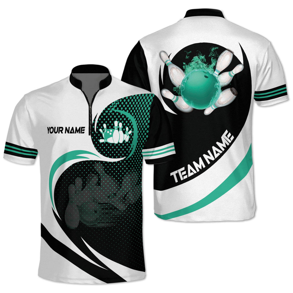 Custom Team Bowling Jersey Shirt For Men, Custom Flame Ball Team Bowling Shirt BO0236