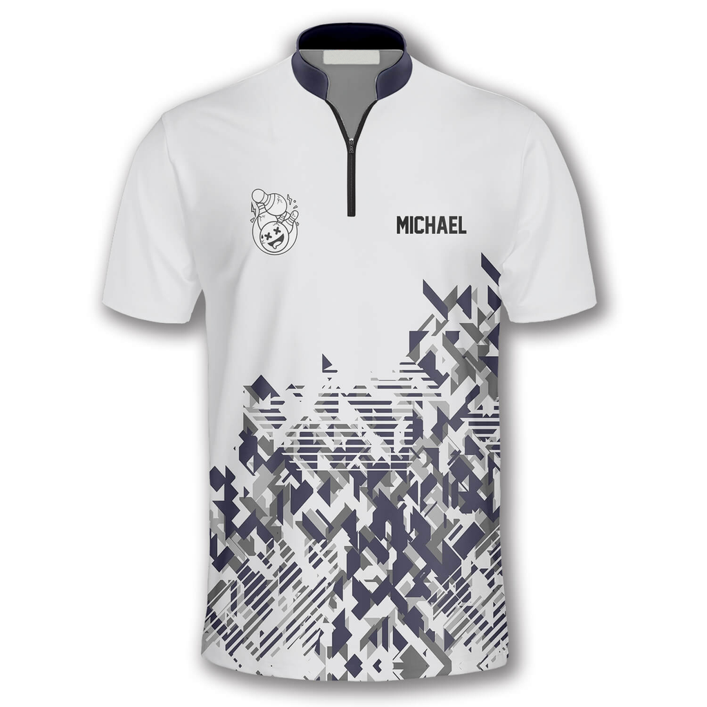Custom Team White Bowling Jerseys Shirt For Men, Custom Bowling Shirt BO0190