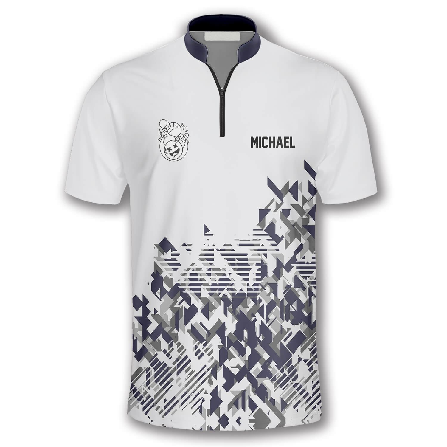 Custom Team White Bowling Jerseys Shirt For Men, Custom Bowling Shirt BO0190