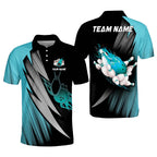Custom Purple Flame Bowling Polo Shirt For Men, Custom Team Bowling Shirt BO0376