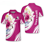 Custom Team Teal Bowling Polo Shirt For Men, Custom Bowling Team Shirts BM0297