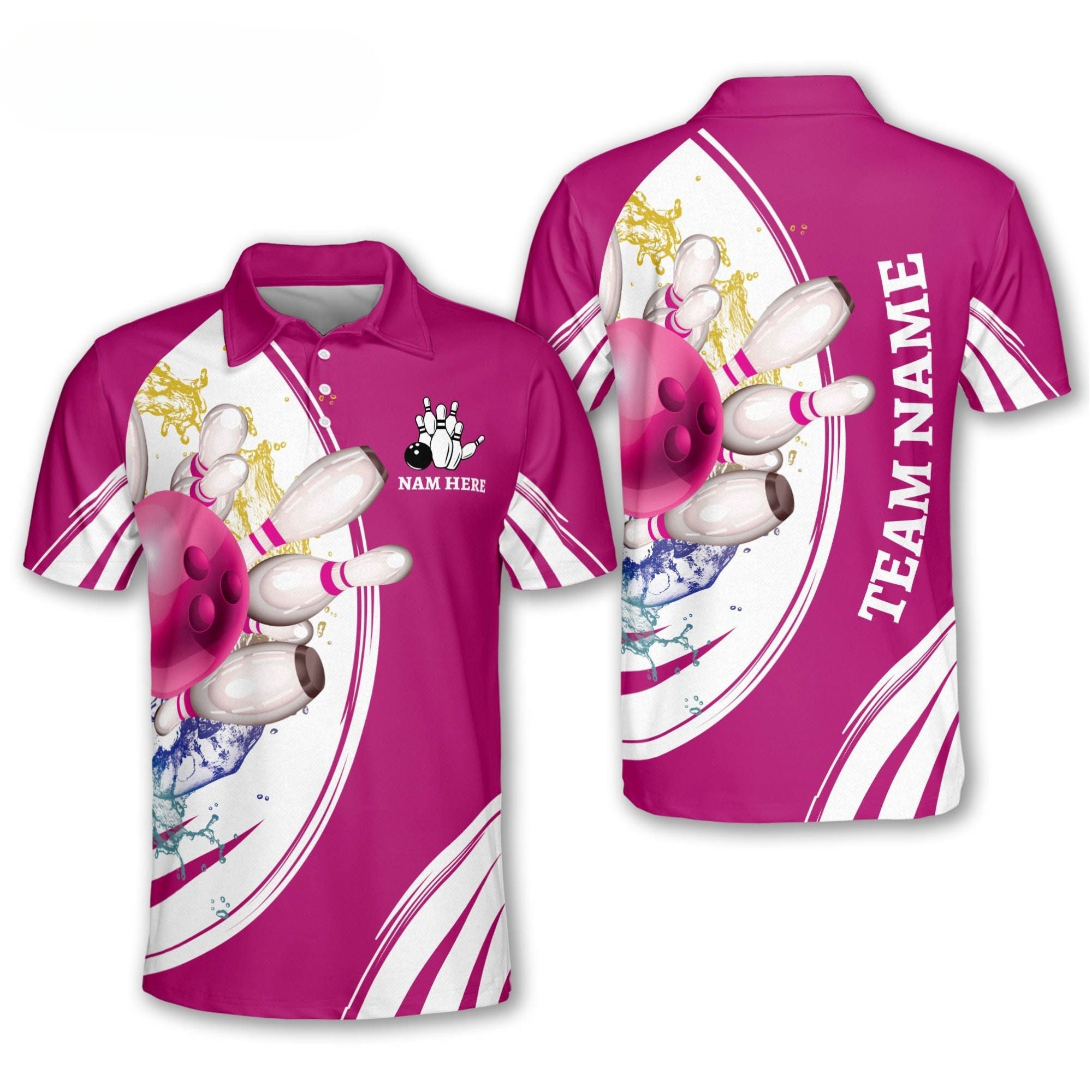 Custom Team Teal Bowling Polo Shirt For Men, Custom Bowling Team Shirts BM0297