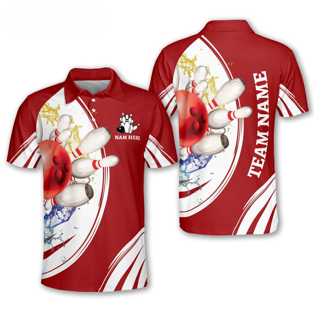 Custom Team Teal Bowling Polo Shirt For Men, Custom Bowling Team Shirts BM0297